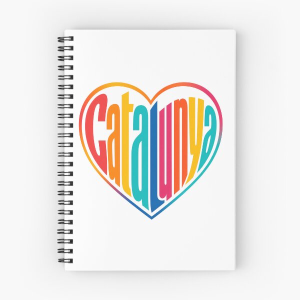 Item preview, Vibrant Catalunya Heart Rainbow Typography Design designed and sold by Beyond Destinations.