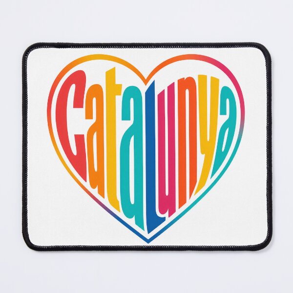 Item preview, Vibrant Catalunya Heart Rainbow Typography Design designed and sold by Beyond Destinations.