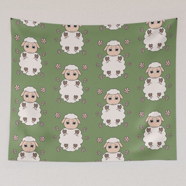 Item preview, Cute Sheep Lying Among Flowers designed and sold by HugSomeNettles.