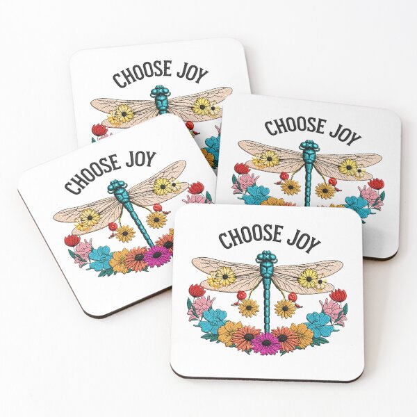 Item preview, Choose Joy Dragonfly Embroidery Design | Vintage Boho Dragonfly Floral Art | Cottagecore Nature Aesthetic designed and sold by ColorSplash123.