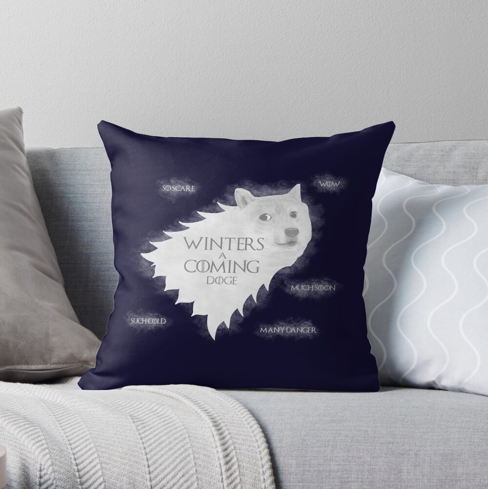 Winters a Coming Throw Pillow