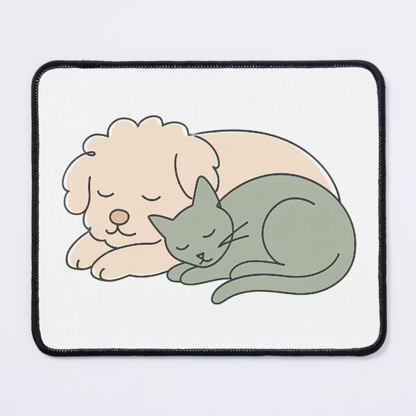 Item preview, Lazy Afternoon: Cozy Dog & Cat Minimalist Line Art designed and sold by Haru-in-Seoul.
