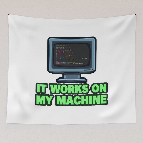 Item preview, Funny Programmer Sticker – It Works on My Machine designed and sold by Kavya Art.