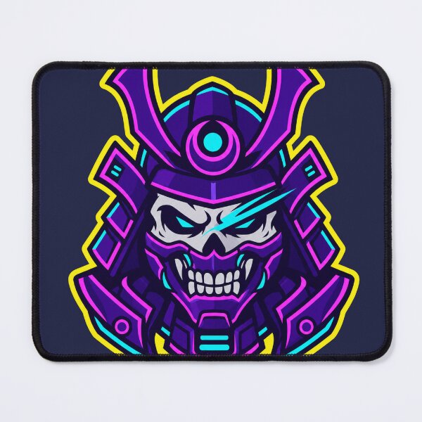 Item preview, Neon Cyber Samurai Skull Mascot designed and sold by Idans.