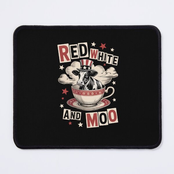 Item preview, Red White and Moo 4th of July - Patriotic Funny Cow designed and sold by DONT ASK CLUB.