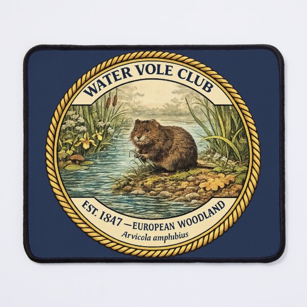 Item preview, Water Vole Club Vintage Badge European Woodland Art designed and sold by CalmCapy Co.