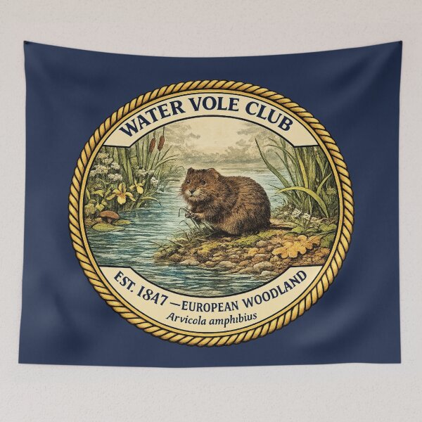Item preview, Water Vole Club Vintage Badge European Woodland Art designed and sold by CalmCapy Co.