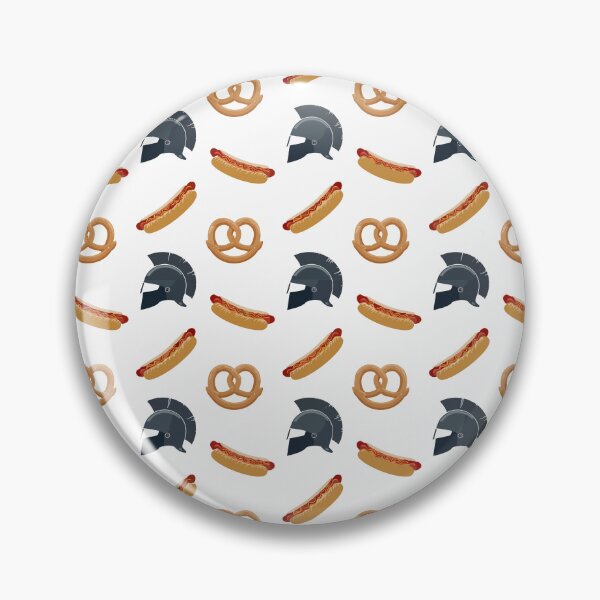 Item preview, Spartan Helmet & Street Food Pop Art Pattern: Hot Dogs & Pretzels designed and sold by PixelCatalyst.