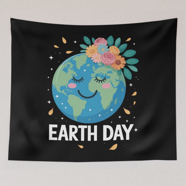 Item preview, Happy Earth Day Cute Earth with Floral Earth Day  designed and sold by sailorjessiArt.