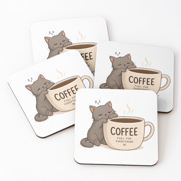 Item preview, Coffee Fuel For Everything Cute Cat designed and sold by INVITOARTE.