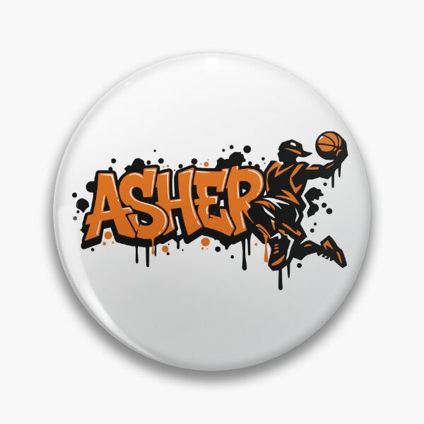 Item preview, Asher Basketball Graffiti Street Art Slam Dunk Design designed and sold by digital.stickerperso.com.