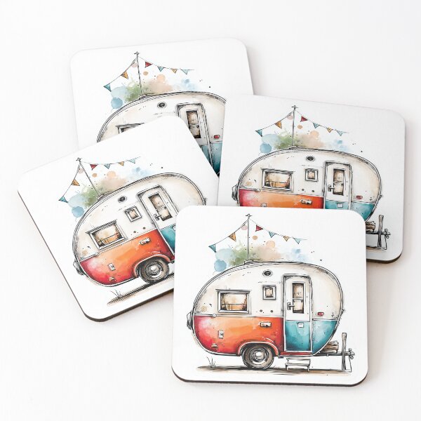 Item preview, Retro Camper Trailer,ca Cozy Camping Vibes designed and sold by dharanna.