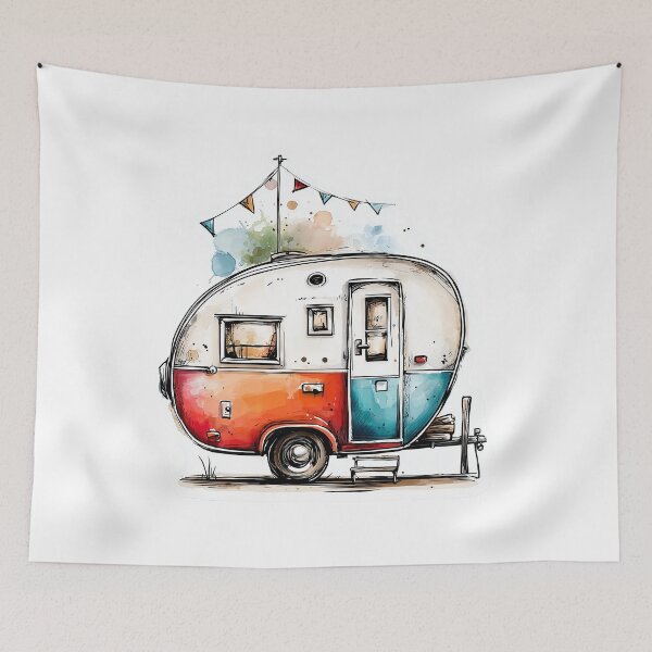 Item preview, Retro Camper Trailer,ca Cozy Camping Vibes designed and sold by dharanna.