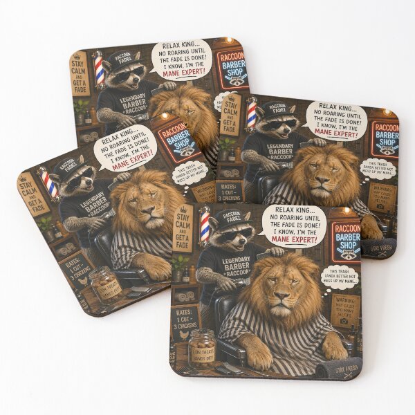 Item preview, Legendary Barber Raccoon Funny Lion Fade designed and sold by SoftAuraStudi0.