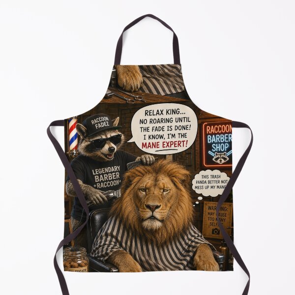 Item preview, Legendary Barber Raccoon Funny Lion Fade designed and sold by SoftAuraStudi0.