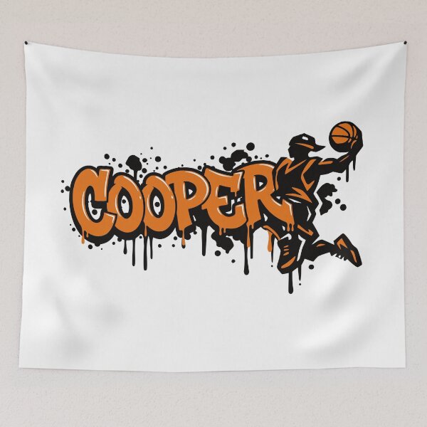 Item preview, Cooper Basketball Graffiti Street Art Slam Dunk Design designed and sold by digital.stickerperso.com.