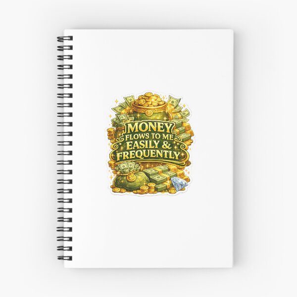 Item preview, Money Flows To Me Easily & Frequently Sticker PNG designed and sold by DigiAuraStudio.