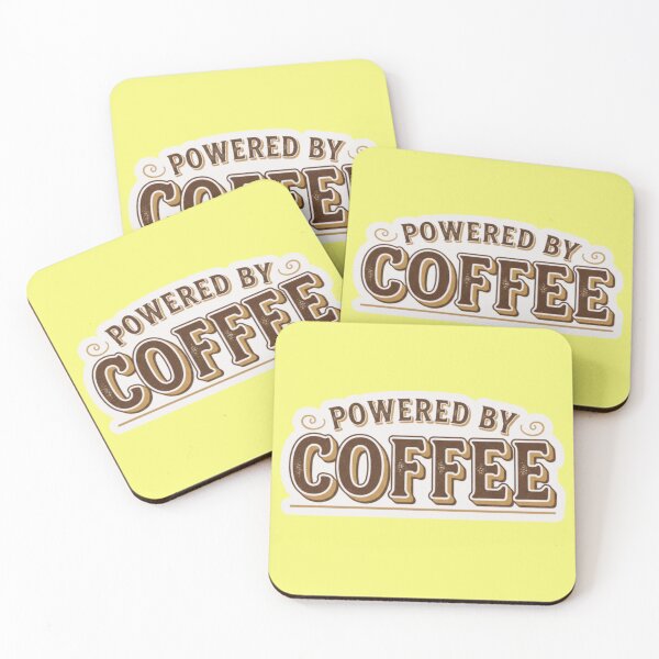 Item preview, Vintage Retro Powered by Coffee Caffeine Addict Quote designed and sold by bvdesignart.