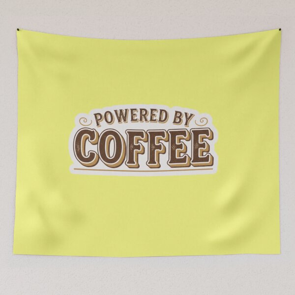 Item preview, Vintage Retro Powered by Coffee Caffeine Addict Quote designed and sold by bvdesignart.