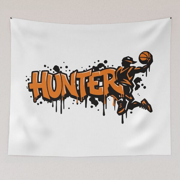 Item preview, Hunter Basketball Graffiti Street Art Slam Dunk Design designed and sold by digital.stickerperso.com.