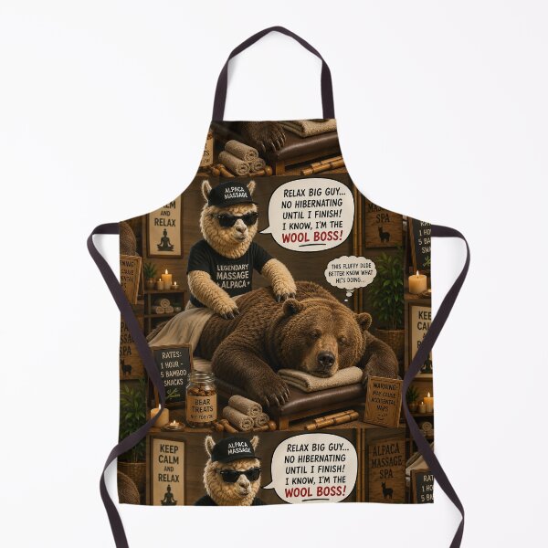 Item preview, Legendary Massage Alpaca Funny Bear Spa designed and sold by SoftAuraStudi0.
