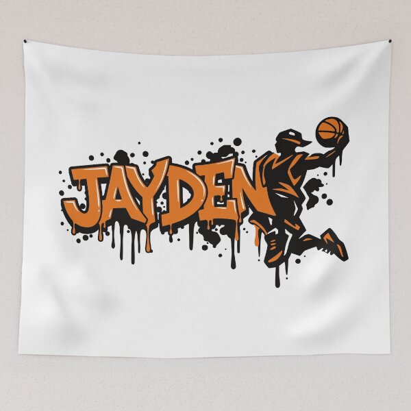 Item preview, Jayden Basketball Graffiti Street Art Slam Dunk Design designed and sold by digital.stickerperso.com.