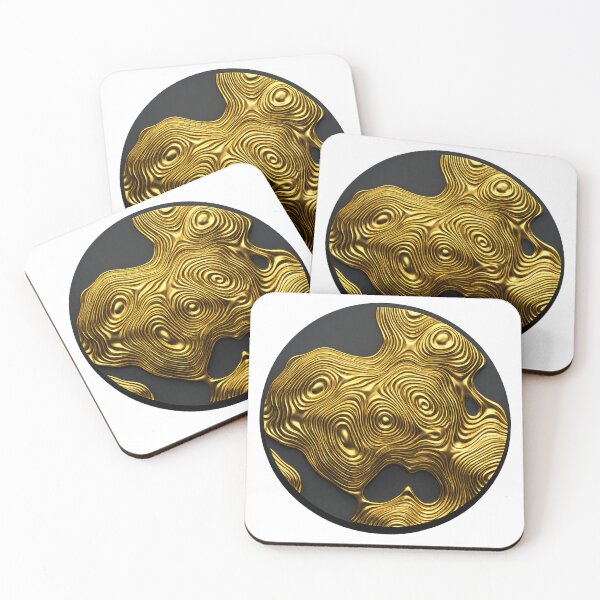 Item preview, Luxury Liquid Gold Topographic Map Geometric Circle designed and sold by krish-prints.
