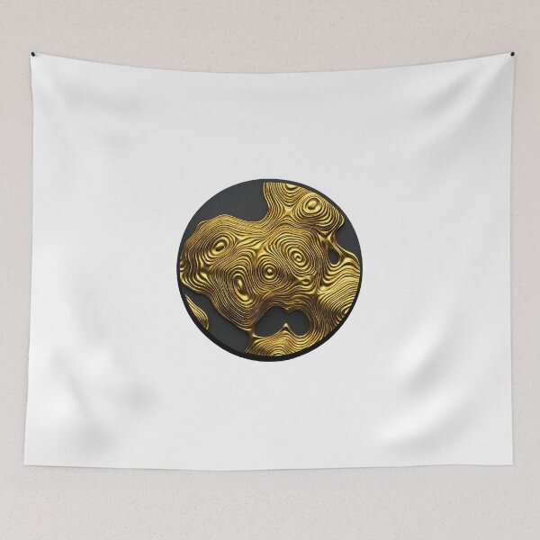 Item preview, Luxury Liquid Gold Topographic Map Geometric Circle designed and sold by krish-prints.