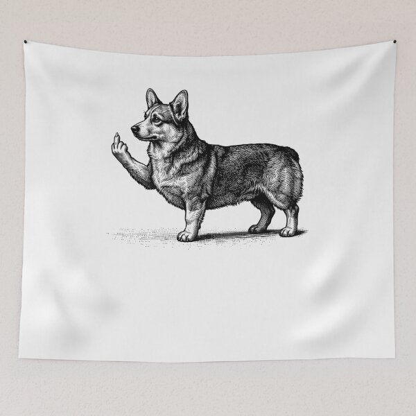 Item preview, Funny Corgi Dog Midle Finger designed and sold by charoen-design.