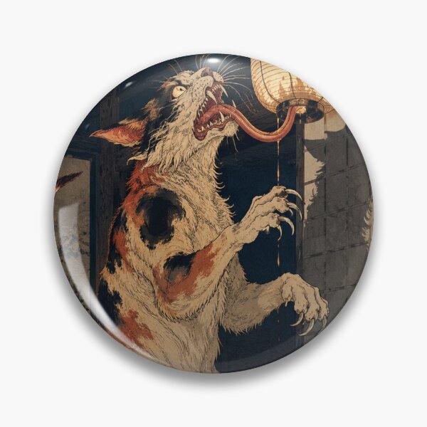 Item preview, Lantern Licker Bekeneko Cat - Vintage Japanese Ukiyo-e Woodblock  designed and sold by bapupa.