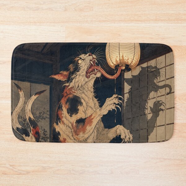 Item preview, Lantern Licker Bekeneko Cat - Vintage Japanese Ukiyo-e Woodblock  designed and sold by bapupa.