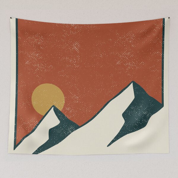 Item preview, Vintage Mountainscape - Red Version designed and sold by SommersethArt.