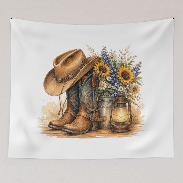 Item preview, Cowboy Boots Wildflower Bouquet designed and sold by PetalGarden.