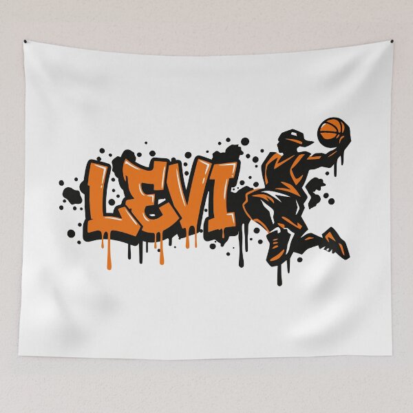 Item preview, Levi Basketball Graffiti Street Art Slam Dunk Design designed and sold by digital.stickerperso.com.
