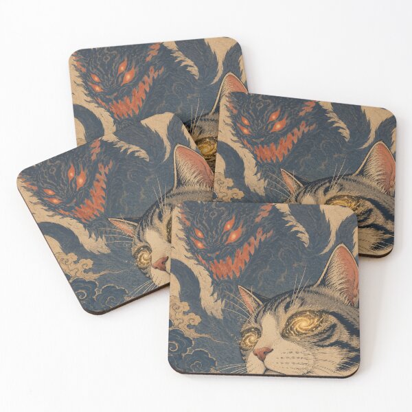 Item preview, Shadow Hunter Demon Cat - Vintage Japanese Ukiyo-e Woodblock  designed and sold by bapupa.