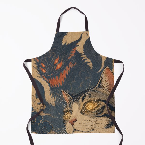 Item preview, Shadow Hunter Demon Cat - Vintage Japanese Ukiyo-e Woodblock designed and sold by bapupa.