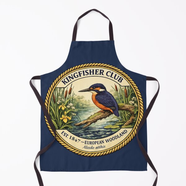 Item preview, Kingfisher Club Vintage Badge European Woodland Art designed and sold by CalmCapy Co.