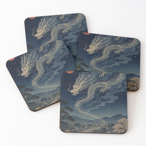 Item preview, Celestial Ink Path - Vintage Japanese Dragon Ukiyo-e Woodblock  designed and sold by bapupa.