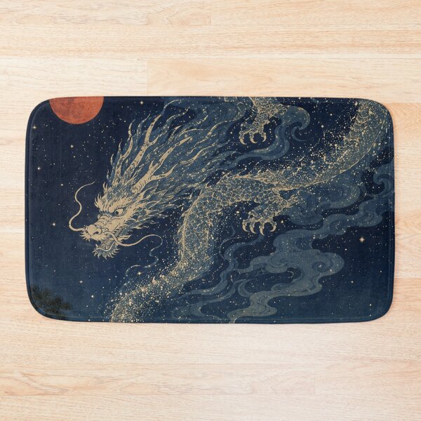 Item preview, Celestial Ink Path - Vintage Japanese Dragon Ukiyo-e Woodblock  designed and sold by bapupa.