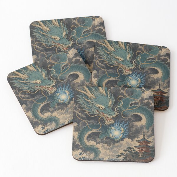 Item preview, Storm Lord's Jewel - Vintage Japanese Dragon Ukiyo-e Woodblock  designed and sold by bapupa.