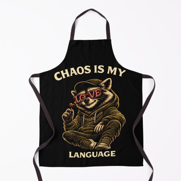 Item preview, Chaos Is My Love Language Funny Raccoon Vintage Streetwear Graphic T-Shirt designed and sold by clockedoutwearshop.