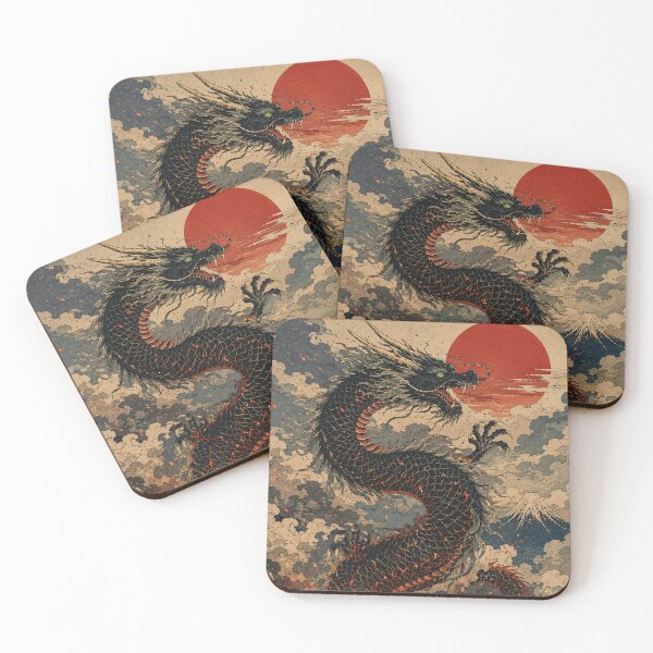 Item preview, Volcanic Ascent - Vintage Japanese Dragon Ukiyo-e Woodblock  designed and sold by bapupa.