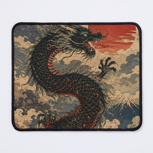 Item preview, Volcanic Ascent - Vintage Japanese Dragon Ukiyo-e Woodblock designed and sold by bapupa.