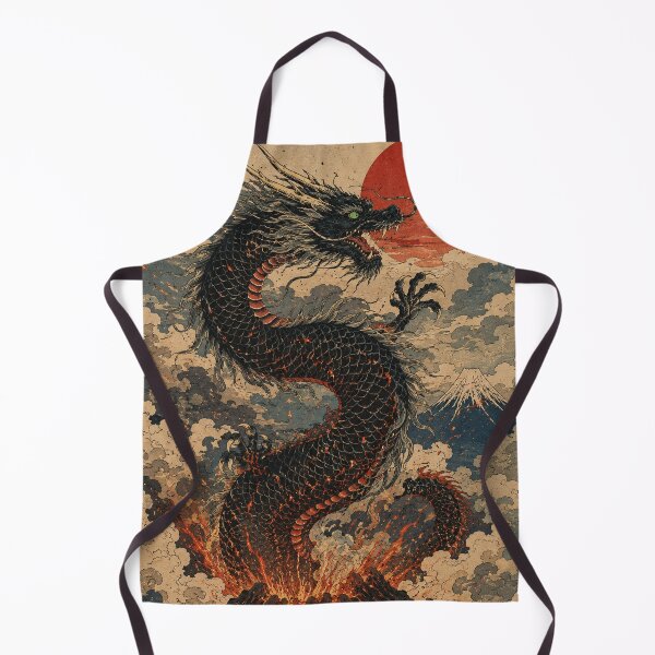Item preview, Volcanic Ascent - Vintage Japanese Dragon Ukiyo-e Woodblock  designed and sold by bapupa.