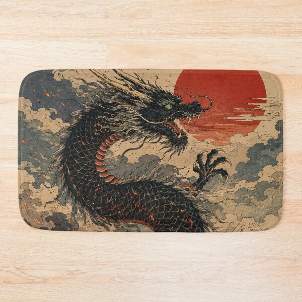 Item preview, Volcanic Ascent - Vintage Japanese Dragon Ukiyo-e Woodblock  designed and sold by bapupa.