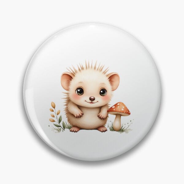 Item preview, Cute Baby Echidna With Mushroom and Wildflowers designed and sold by Passionread.