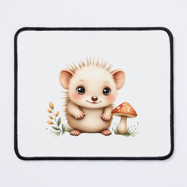 Item preview, Cute Baby Echidna With Mushroom and Wildflowers designed and sold by Passionread.