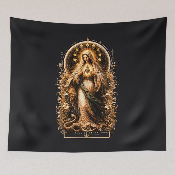 Item preview, Full of Grace — Sacred Heart Marian Icon designed and sold by Sanctum Icons.