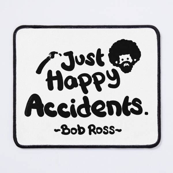 Item preview, Bob Ross Just Happy Accident Lettering Design (Black White Version) designed and sold by Khotekmei.