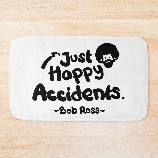 Item preview, Bob Ross Just Happy Accident Lettering Design (Black White Version) designed and sold by Khotekmei.